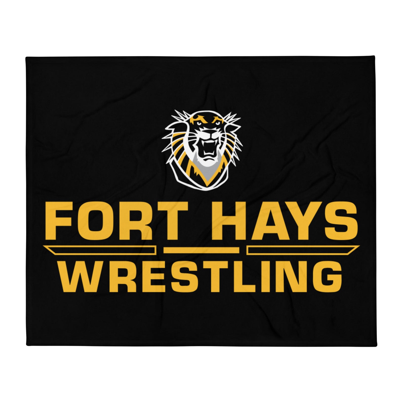 Fort Hays State University Wrestling Black Throw Blanket