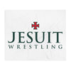 Strake Jesuit Wrestling White Throw Blanket