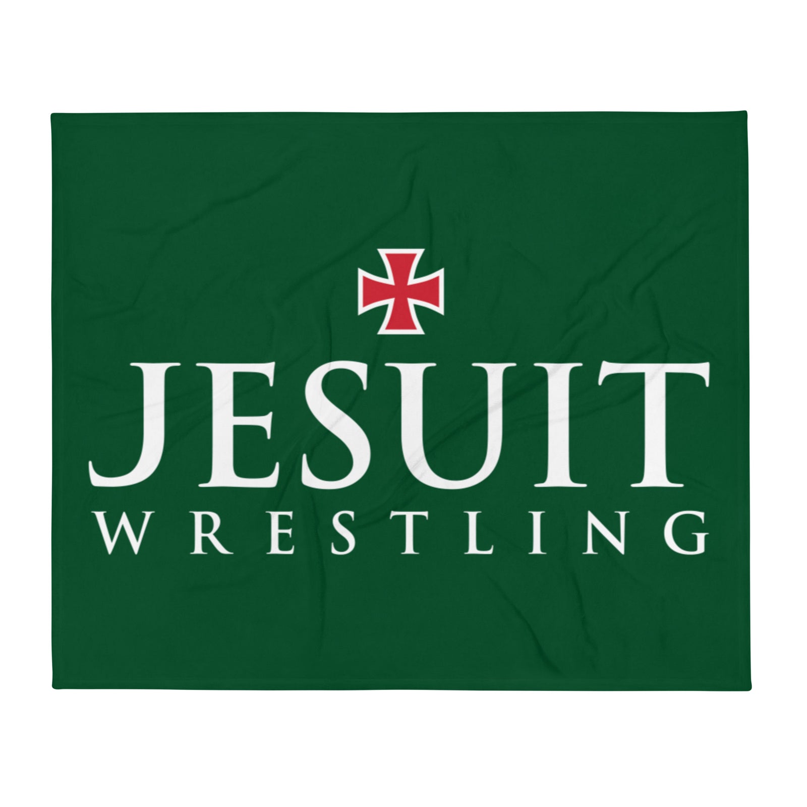 Strake Jesuit Wrestling Forest Throw Blanket