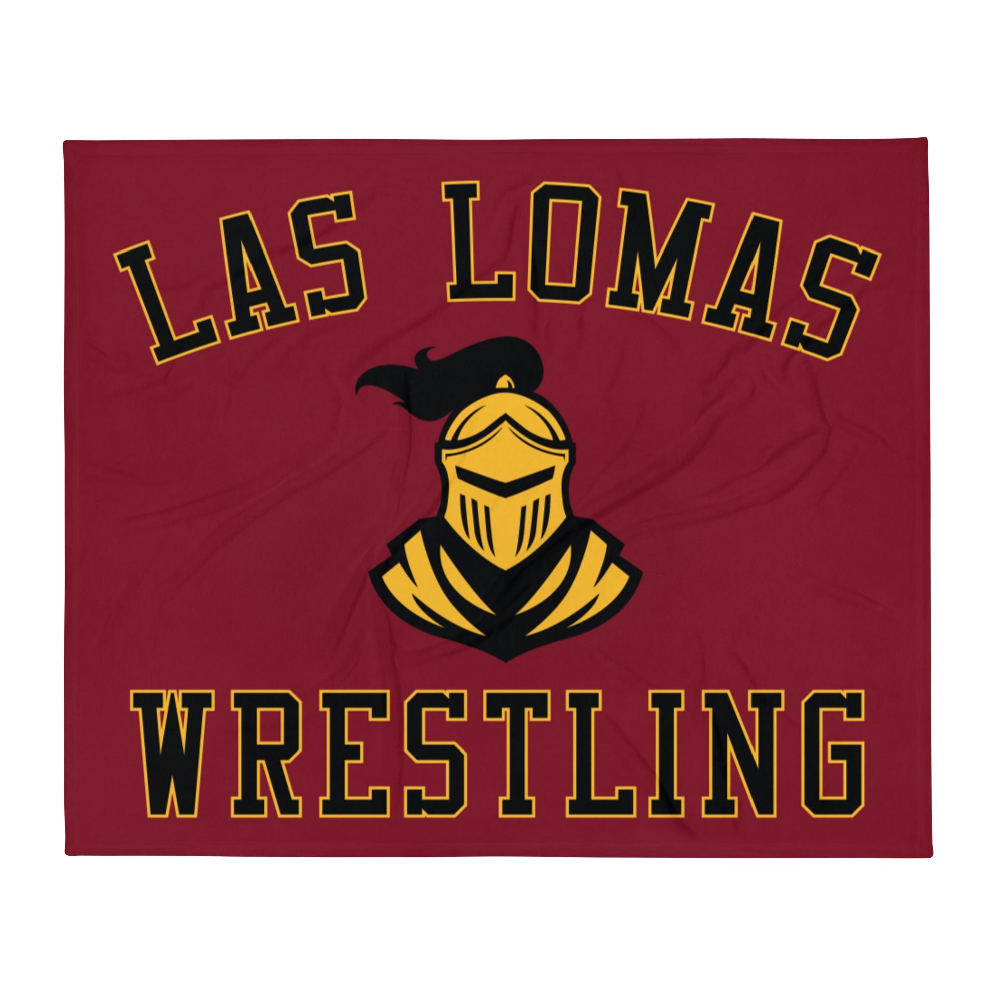 Las Lomas Wrestling Maroon Throw Blanket
