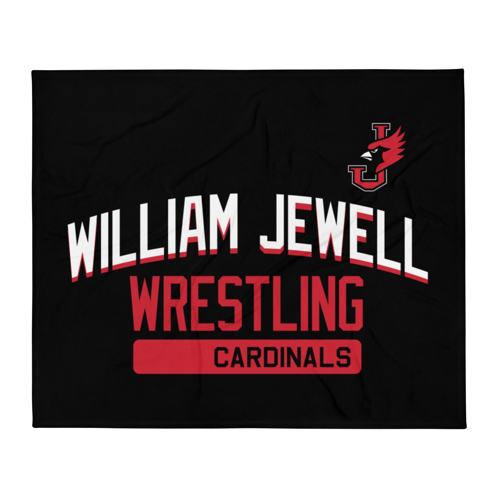 William Jewell Wrestling Black Throw Blanket 50 x 60