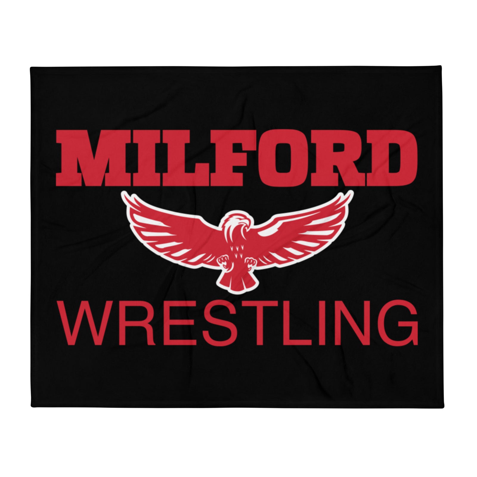 Milford Takedown Club  Red Text Throw Blanket 50 x 60
