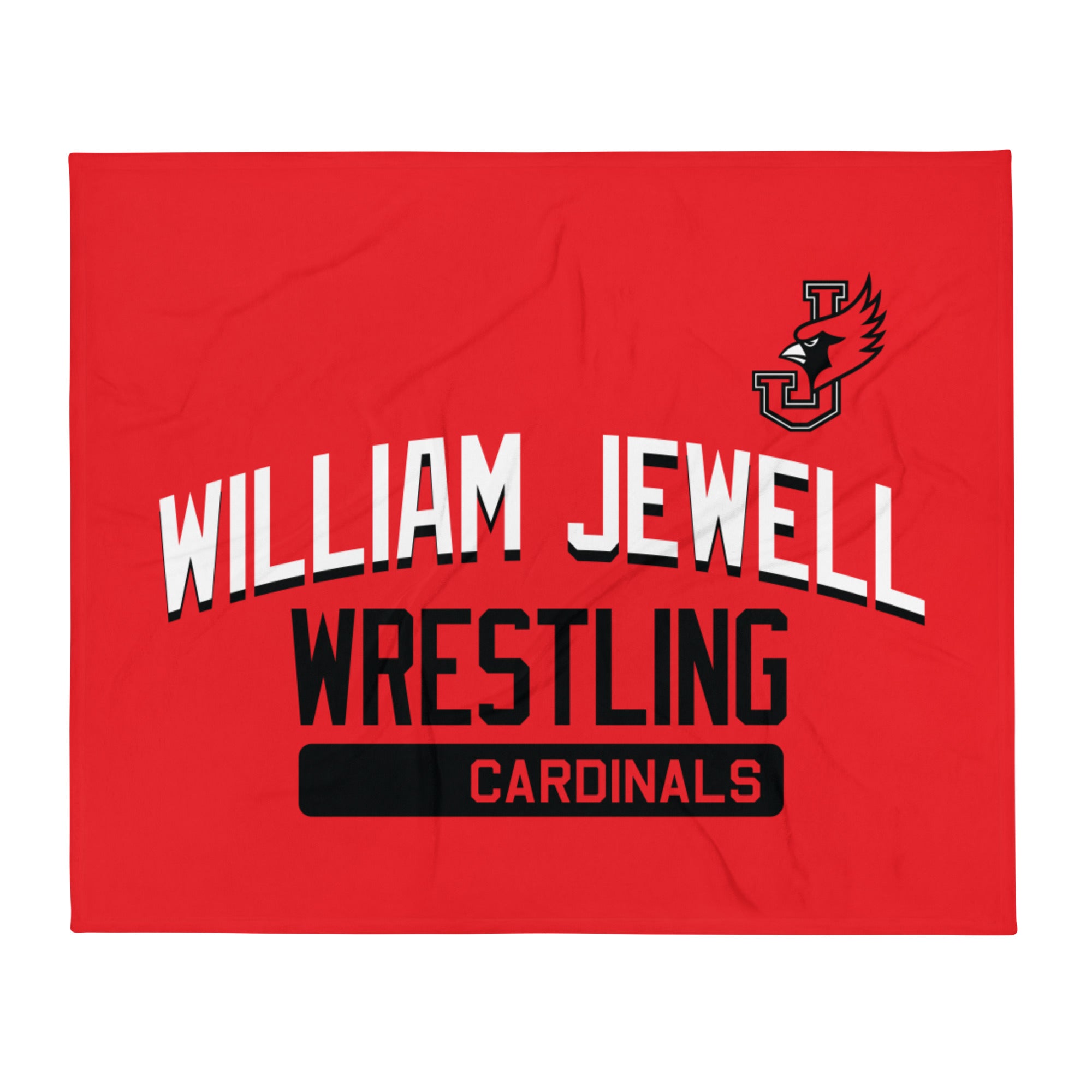 William Jewell Wrestling Red Throw Blanket 50 x 60