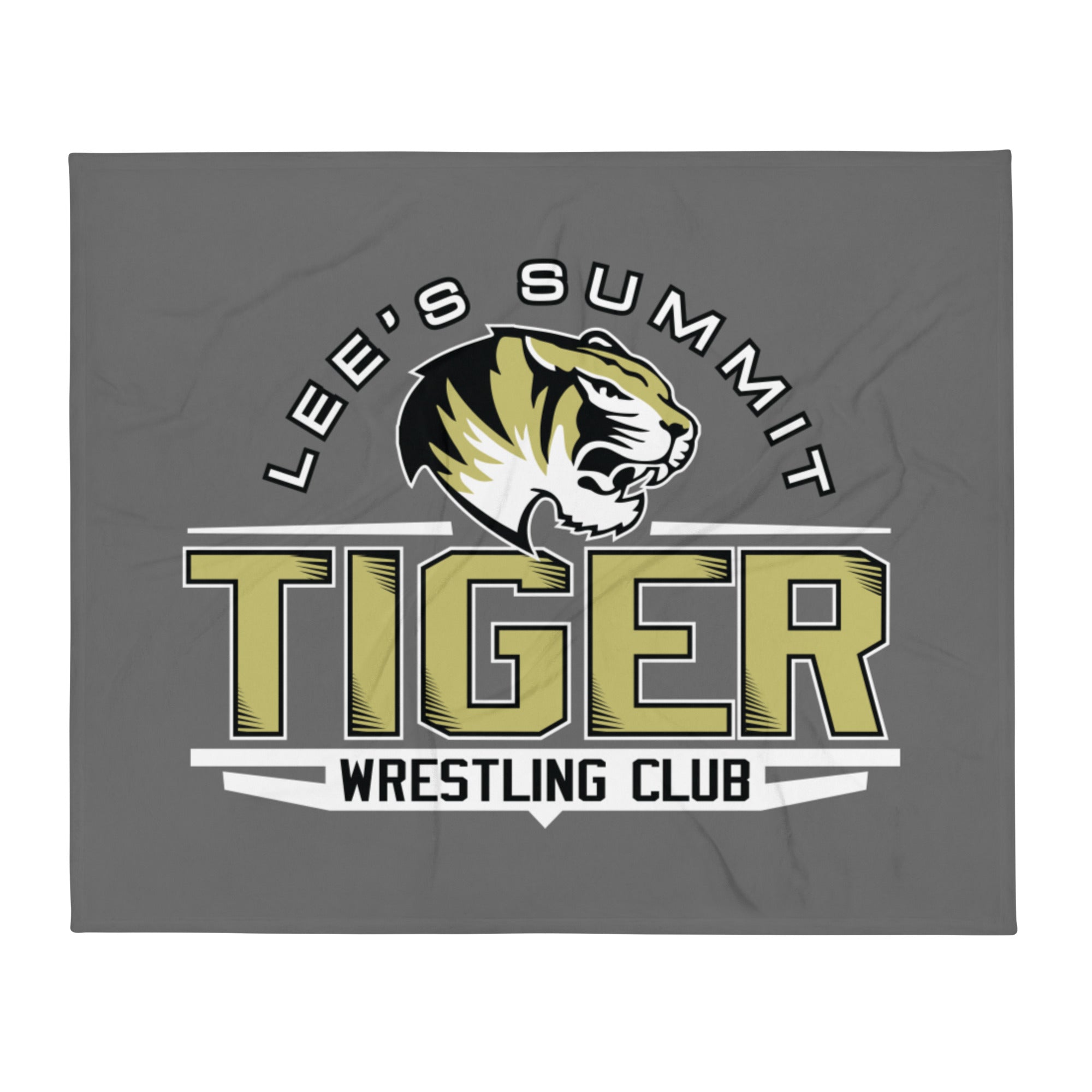 Lees Summit Tiger Wrestling Club Grey Throw Blanket 50 x 60