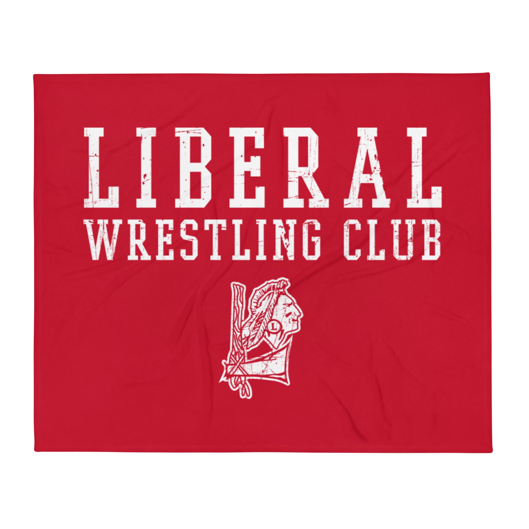 Liberal Wrestling Club Red Throw Blanket 50 x 60