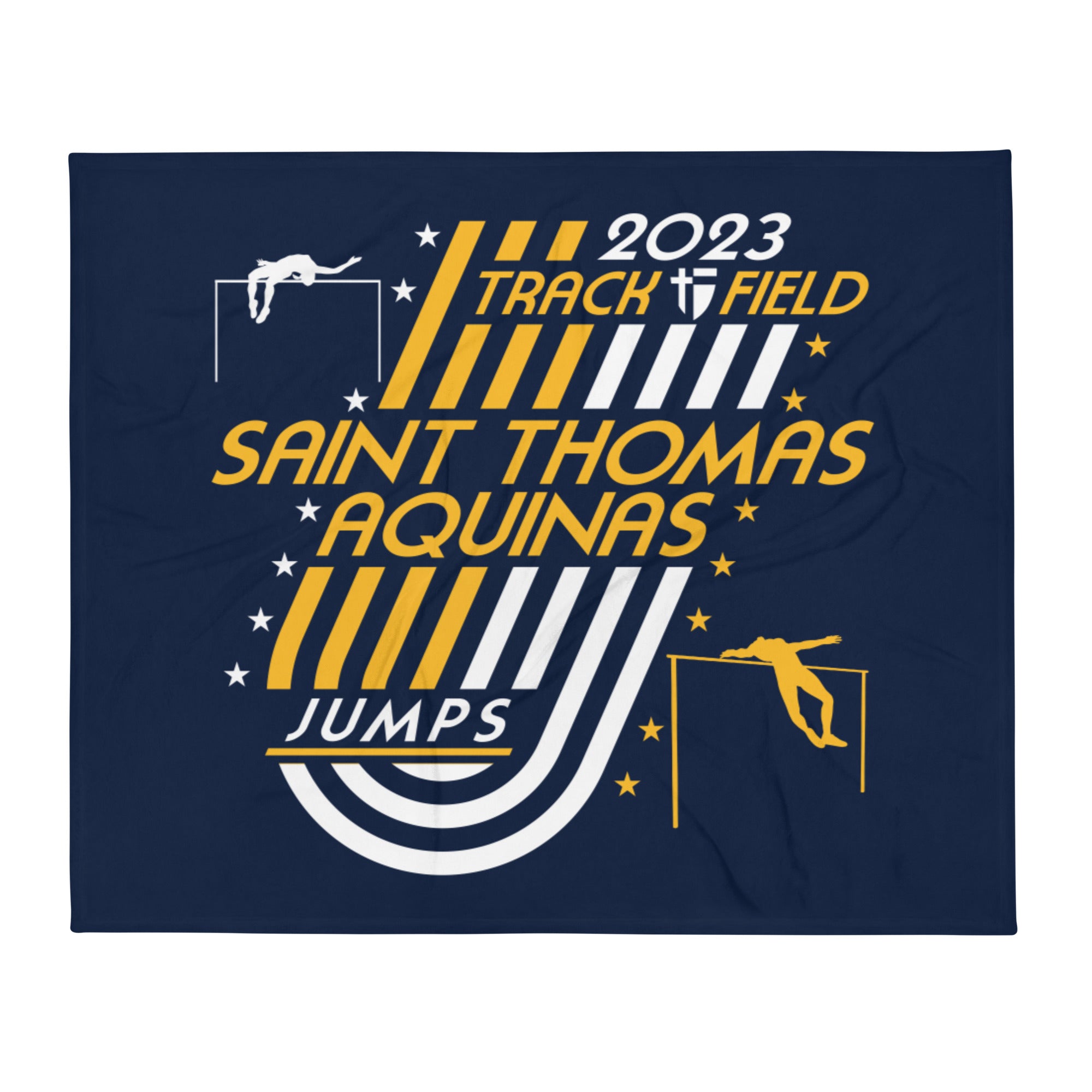 Saint Thomas Aquinas Track & Field Jumps Throw Blanket 50 x 60