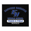 Eastern Hancock MS Track Royals on Black  Throw Blanket 50 x 60