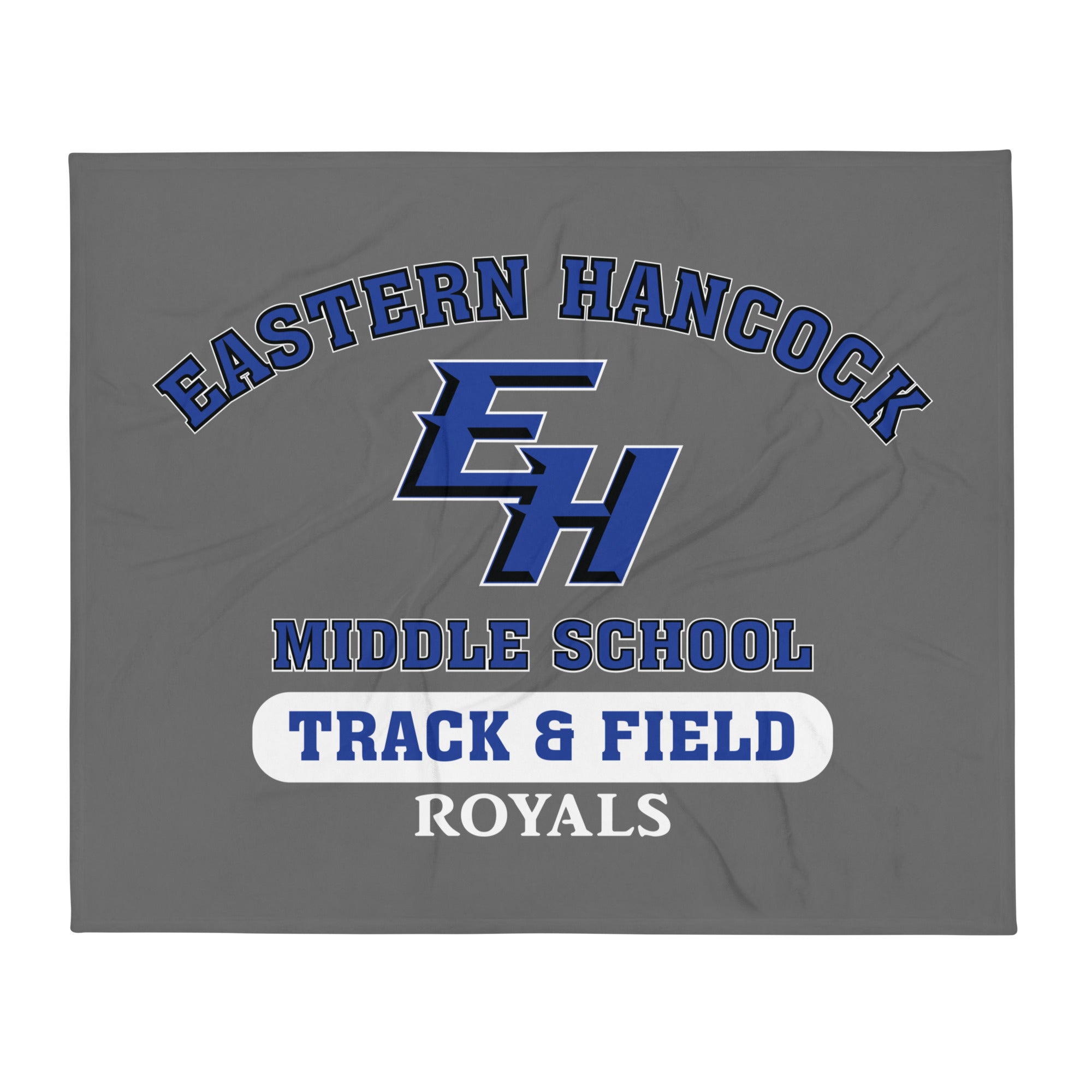 Eastern Hancock MS Track Royals Throw Blanket 50 x 60