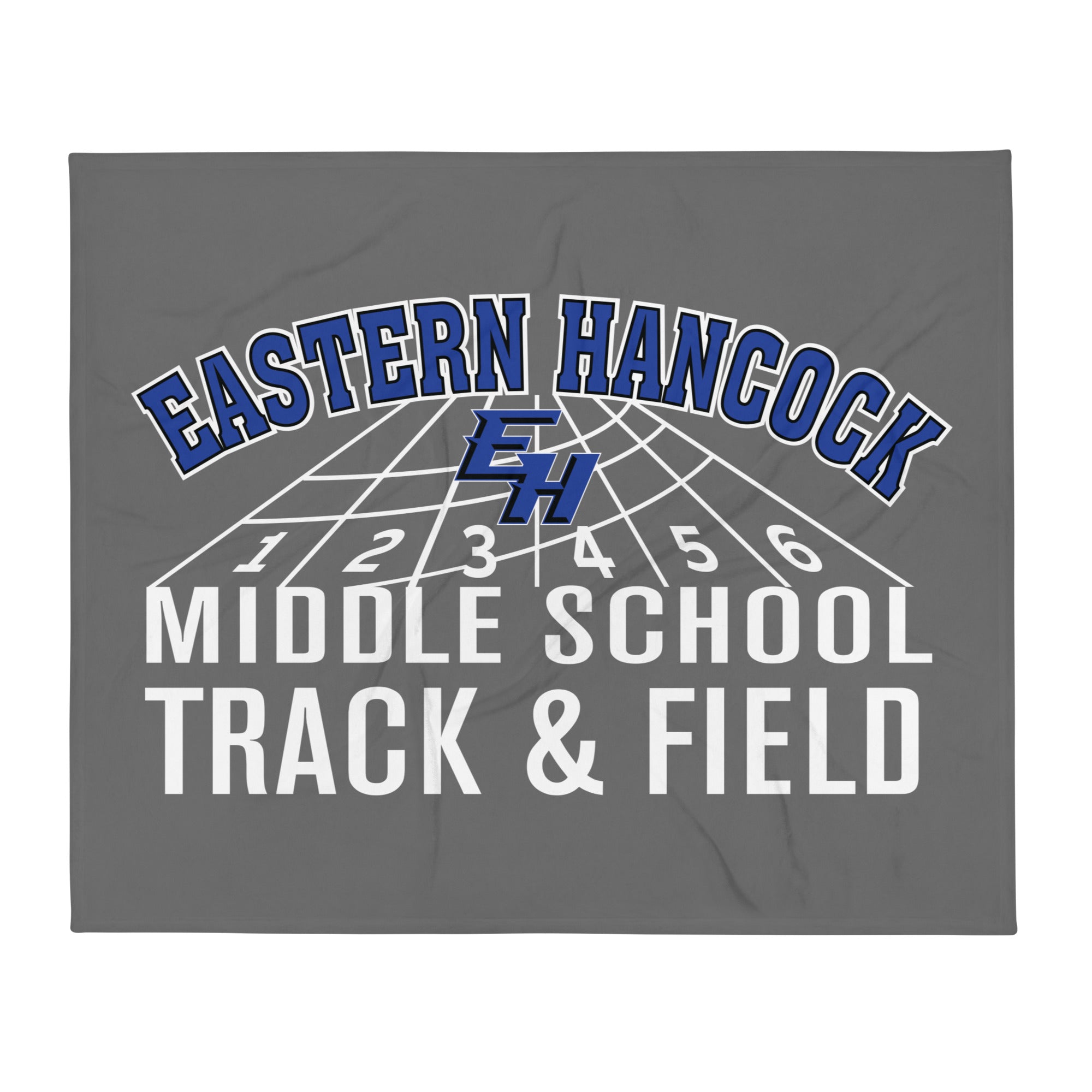 Eastern Hancock MS Track Track & Field  Throw Blanket 50 x 60