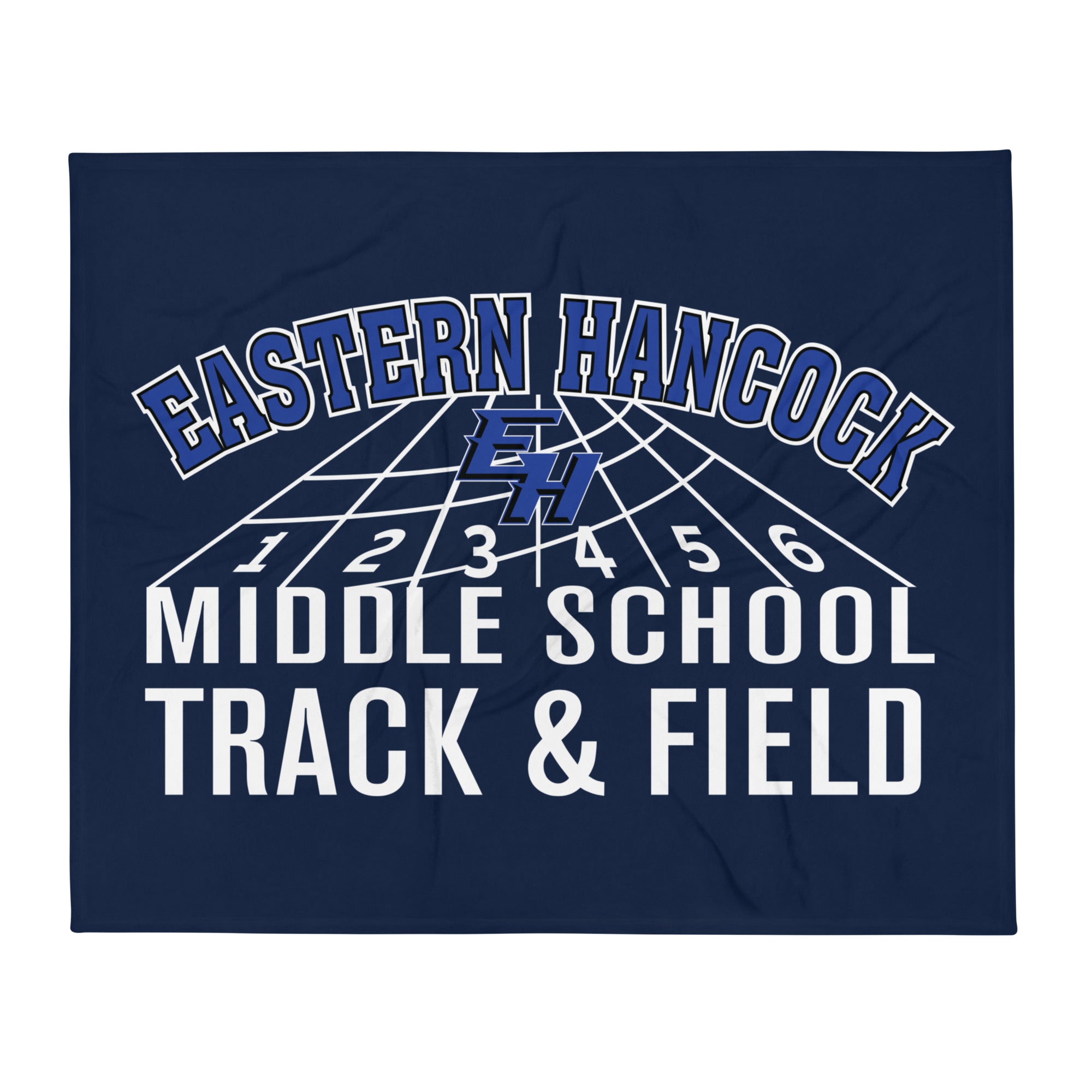 Eastern Hancock MS Track Track & Field  Throw Blanket 50 x 60