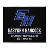 Eastern Hancock MS Track EH On Black Throw Blanket 50 x 60