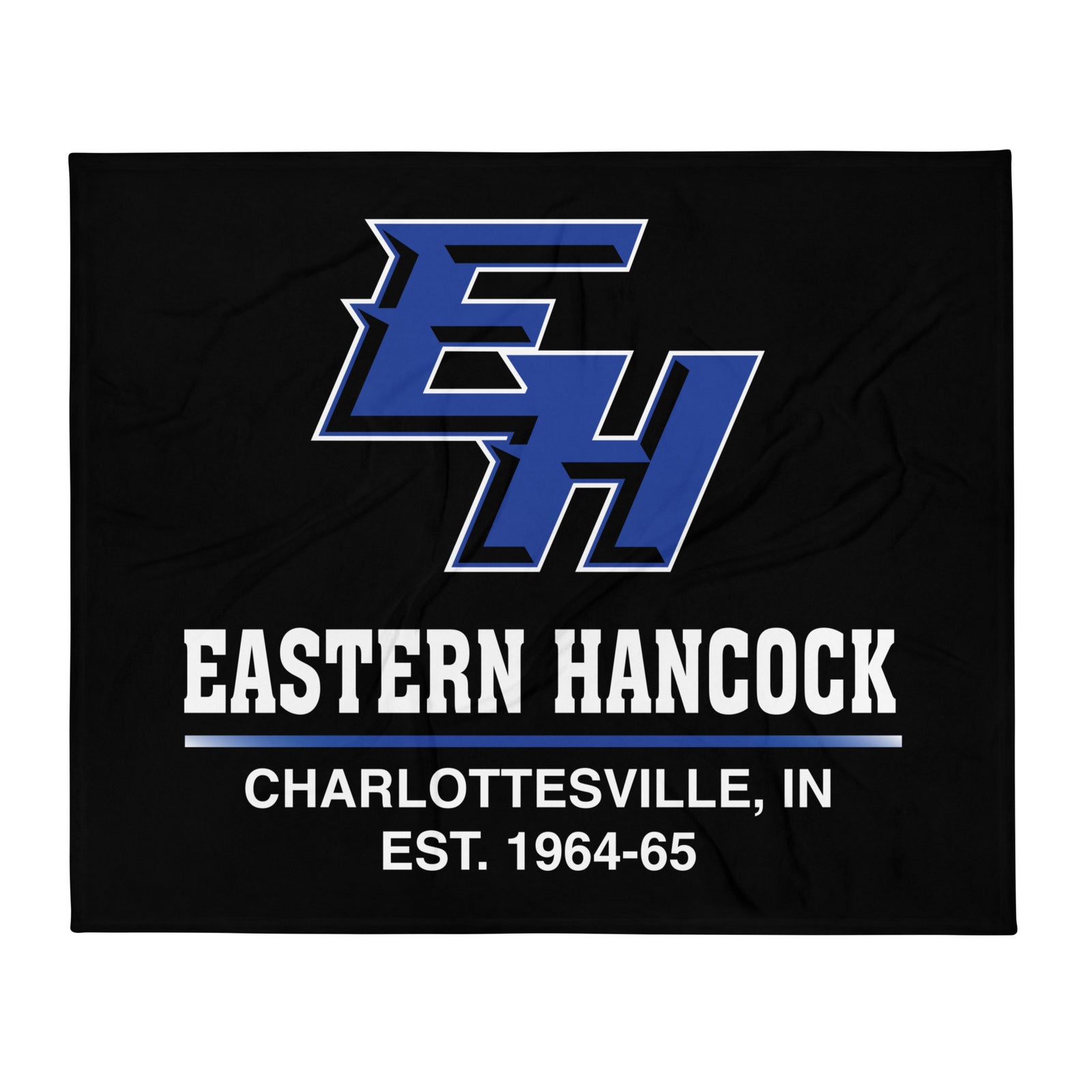 Eastern Hancock MS Track EH On Black Throw Blanket 50 x 60
