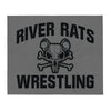 River Rats Wrestling  Grey Throw Blanket 50 x 60