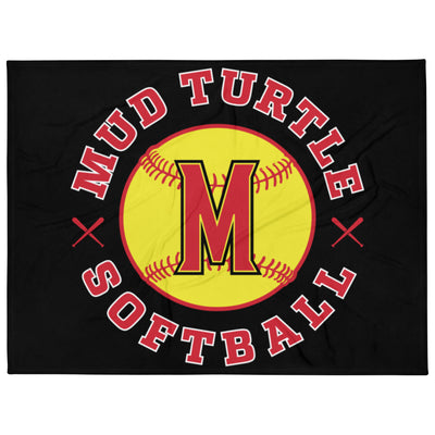 Mud Turtle Softball Throw Blanket
