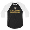Fort Hays State University Wrestling 3/4 sleeve raglan shirt