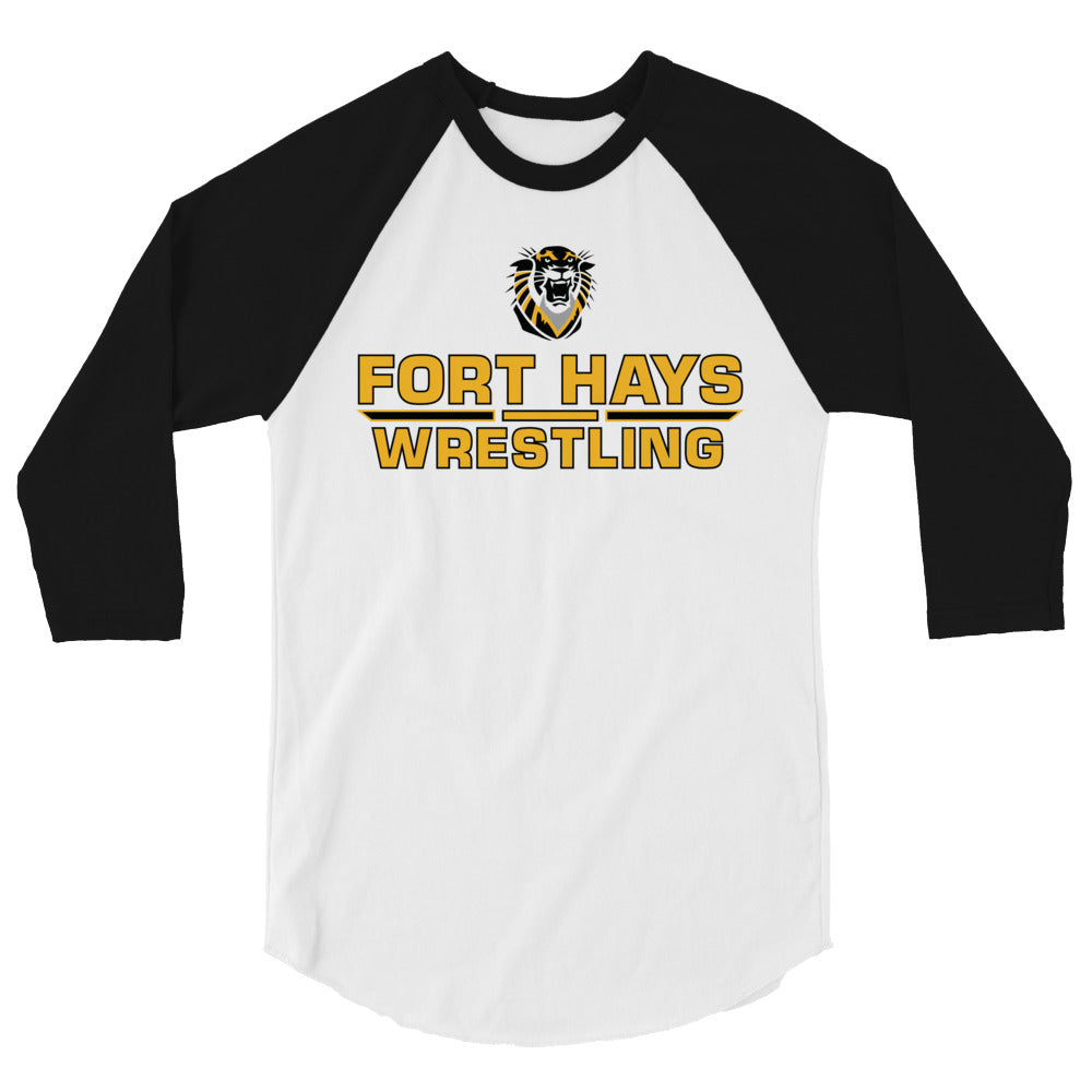 Fort Hays State University Wrestling 3/4 sleeve raglan shirt