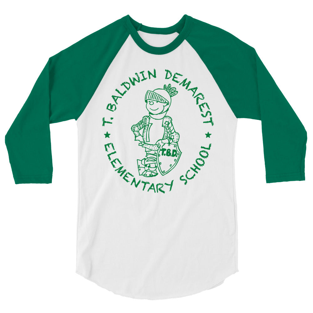 T. Baldwin Demarest Elementary School Adult 3/4 sleeve raglan shirt