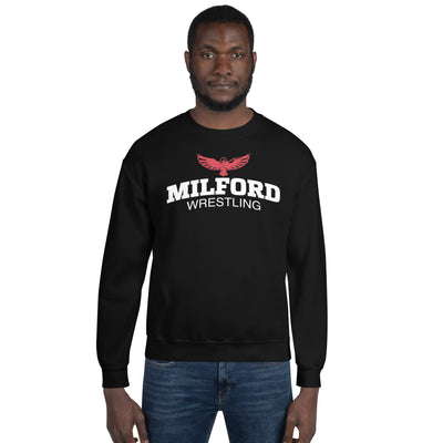 Milford Takedown Club  White Text  Unisex Crew Neck Sweatshirt