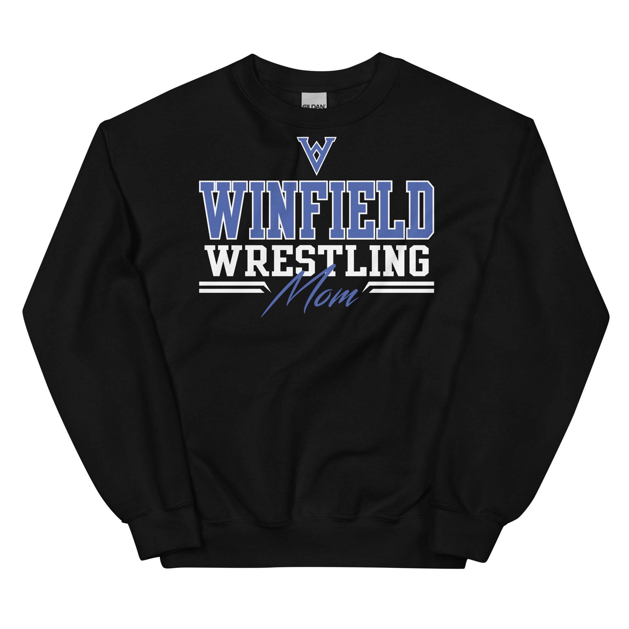Winfield Wrestling Mom Black Unisex Sweatshirt