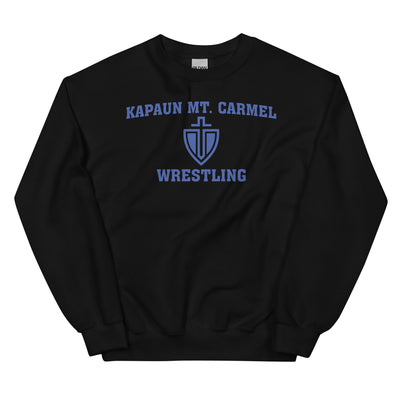 Kapaun Mt. Carmel Wrestling Black/Grey/White Unisex Crew Neck Sweatshirt