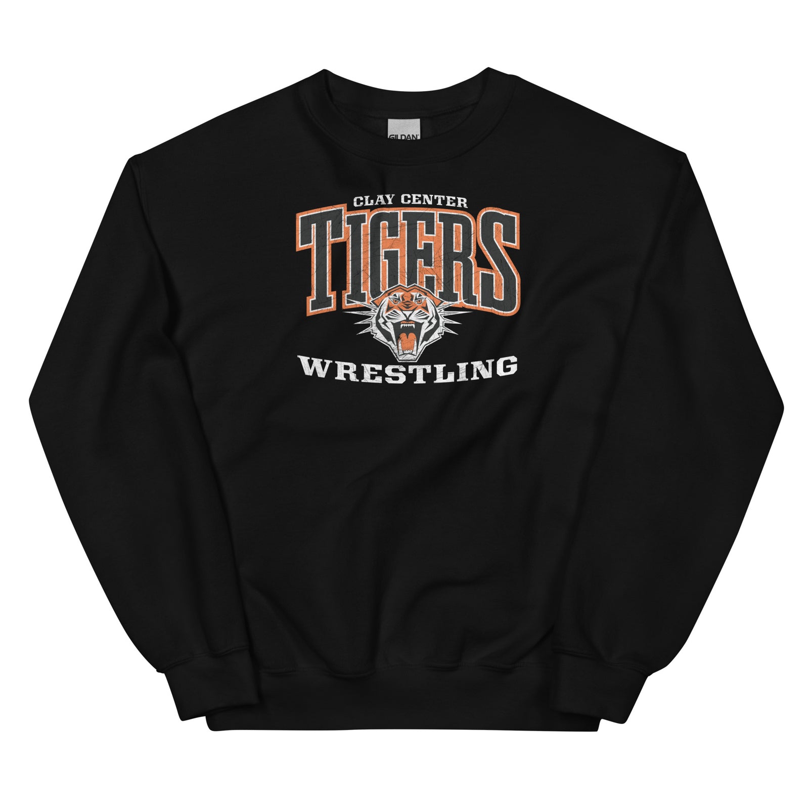 Clay Center Community HS Wrestling Black Unisex Crew Neck Sweatshirt