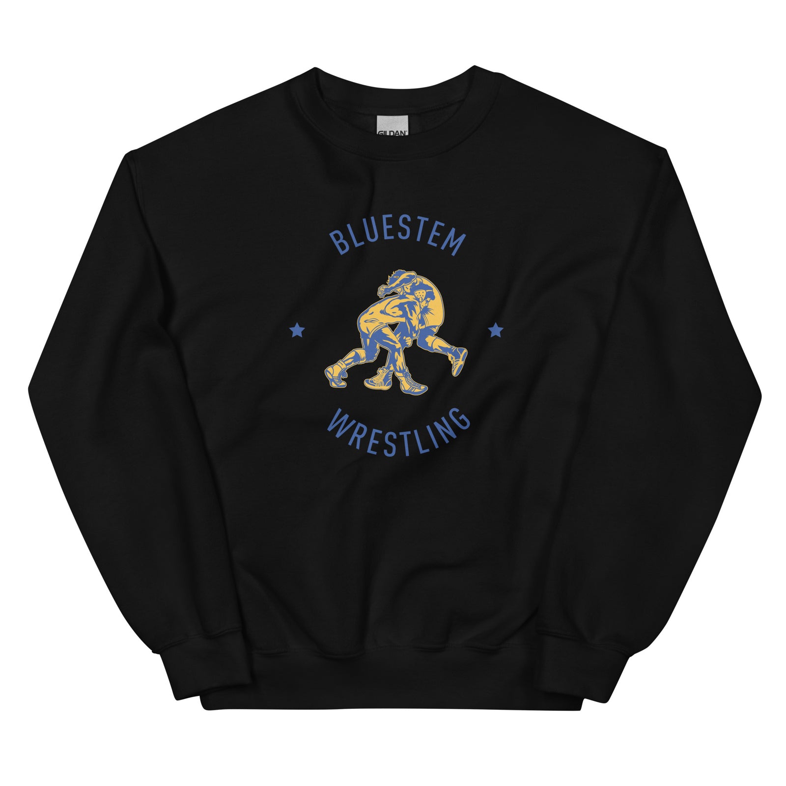 Bluestem Wrestling (Front + Back) Unisex Crew Neck Sweatshirt