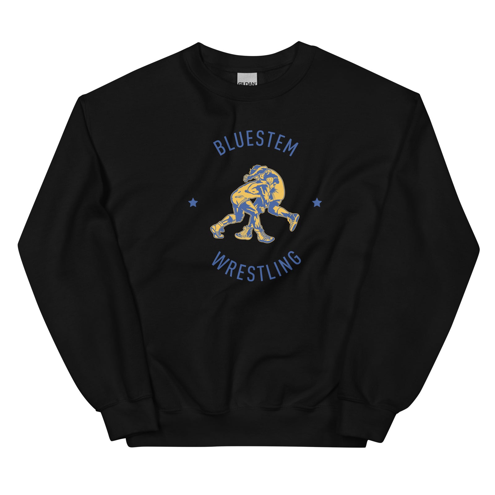 Bluestem Wrestling (Front Only) Unisex Crew Neck Sweatshirt