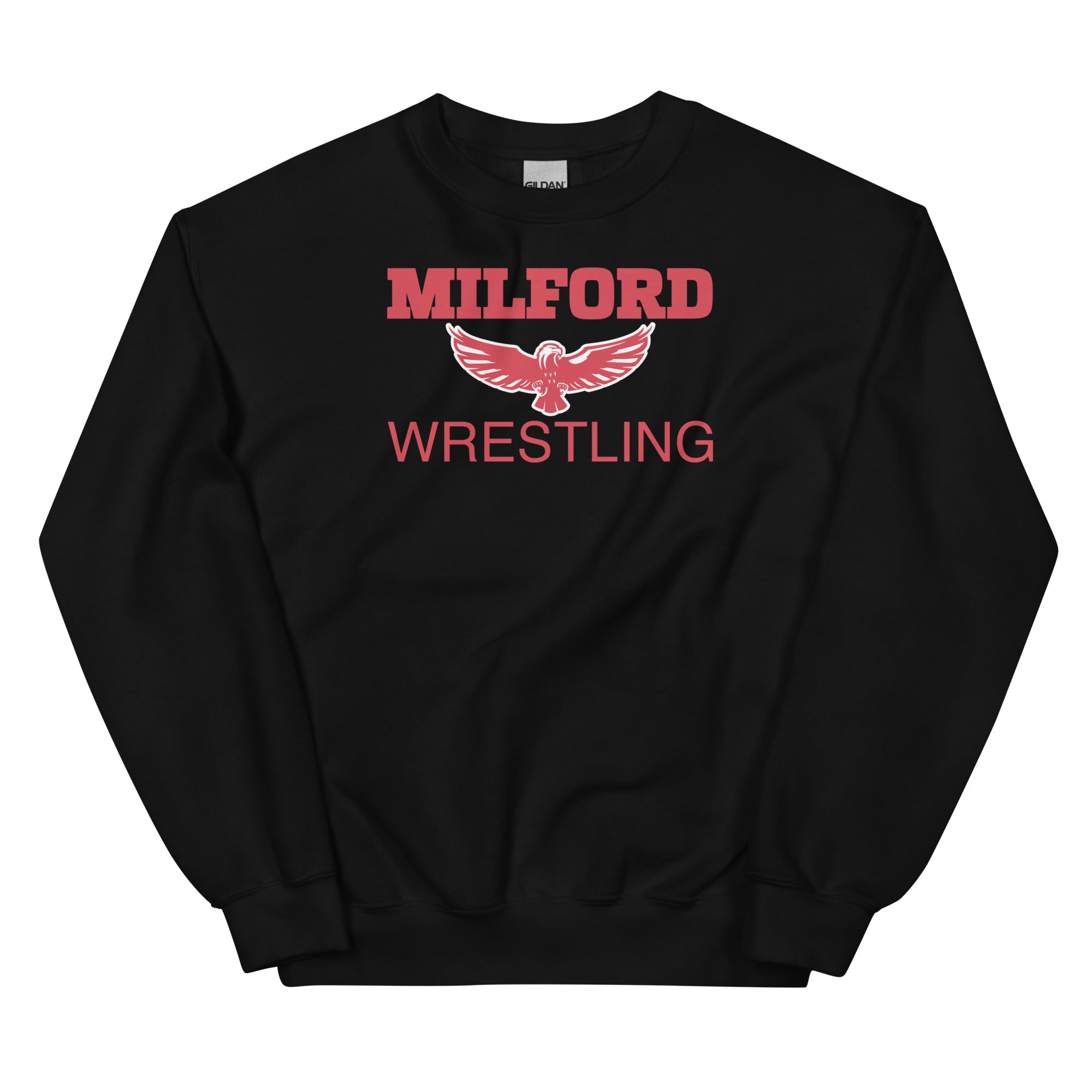 Milford Takedown Club  Red Text Unisex Crew Neck Sweatshirt