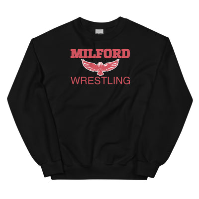 Milford Takedown Club  Red Text Unisex Crew Neck Sweatshirt