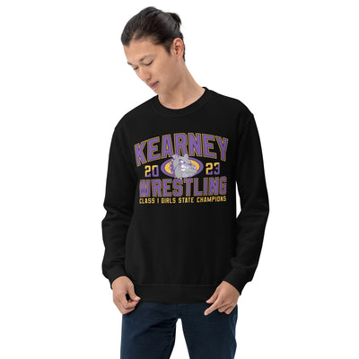 Kearney Wrestling Girls State Champs Black  Unisex Crew Neck Sweatshirt