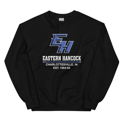 Eastern Hancock MS Track EH On Black Unisex Crew Neck Sweatshirt