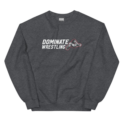 Dominate Wrestling  Embroidered Unisex Crew Neck Sweatshirt