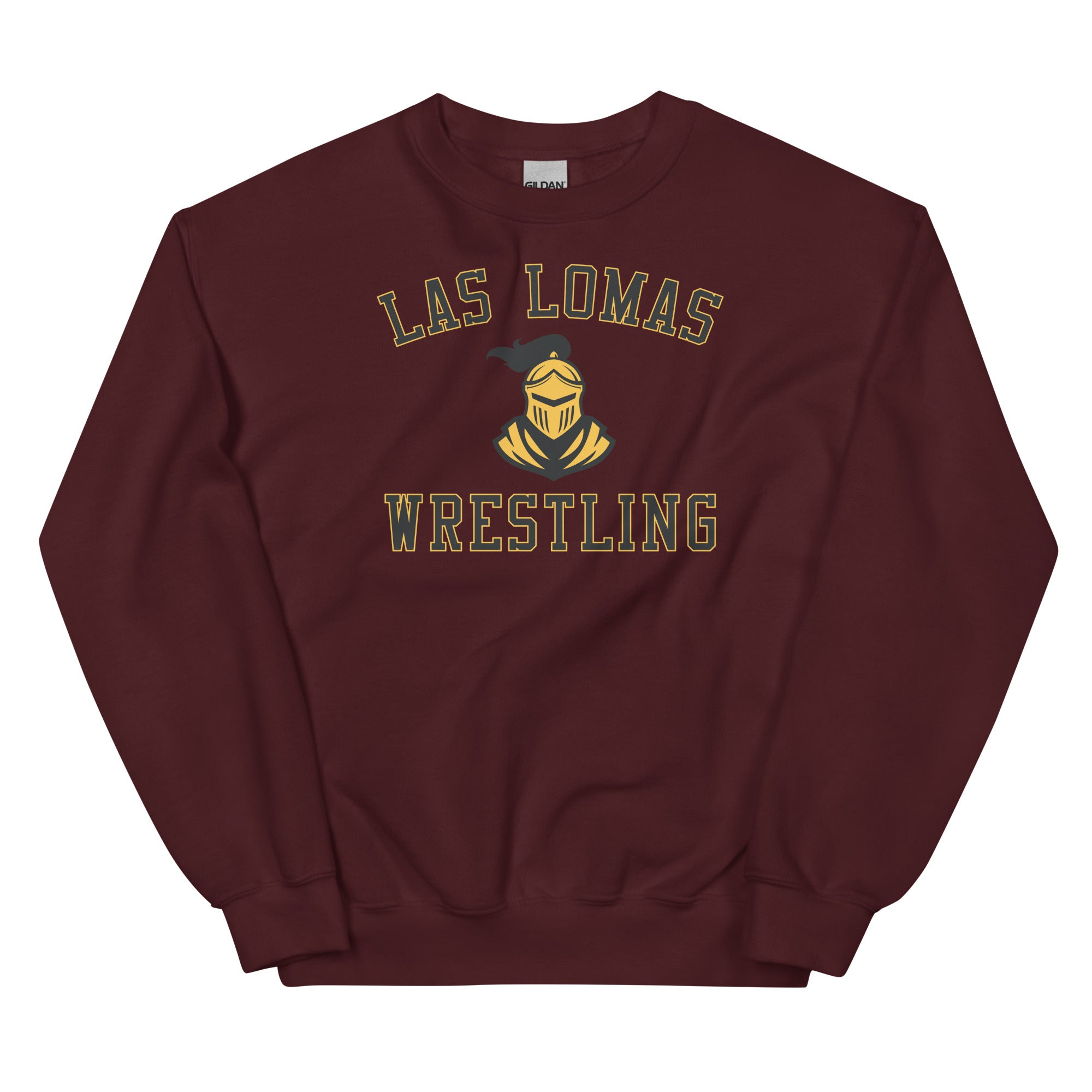 Las Lomas Wrestling Maroon Unisex Crew Neck Sweatshirt