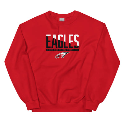 Maize HS Wrestling Eagles Red Unisex Crew Neck Sweatshirt