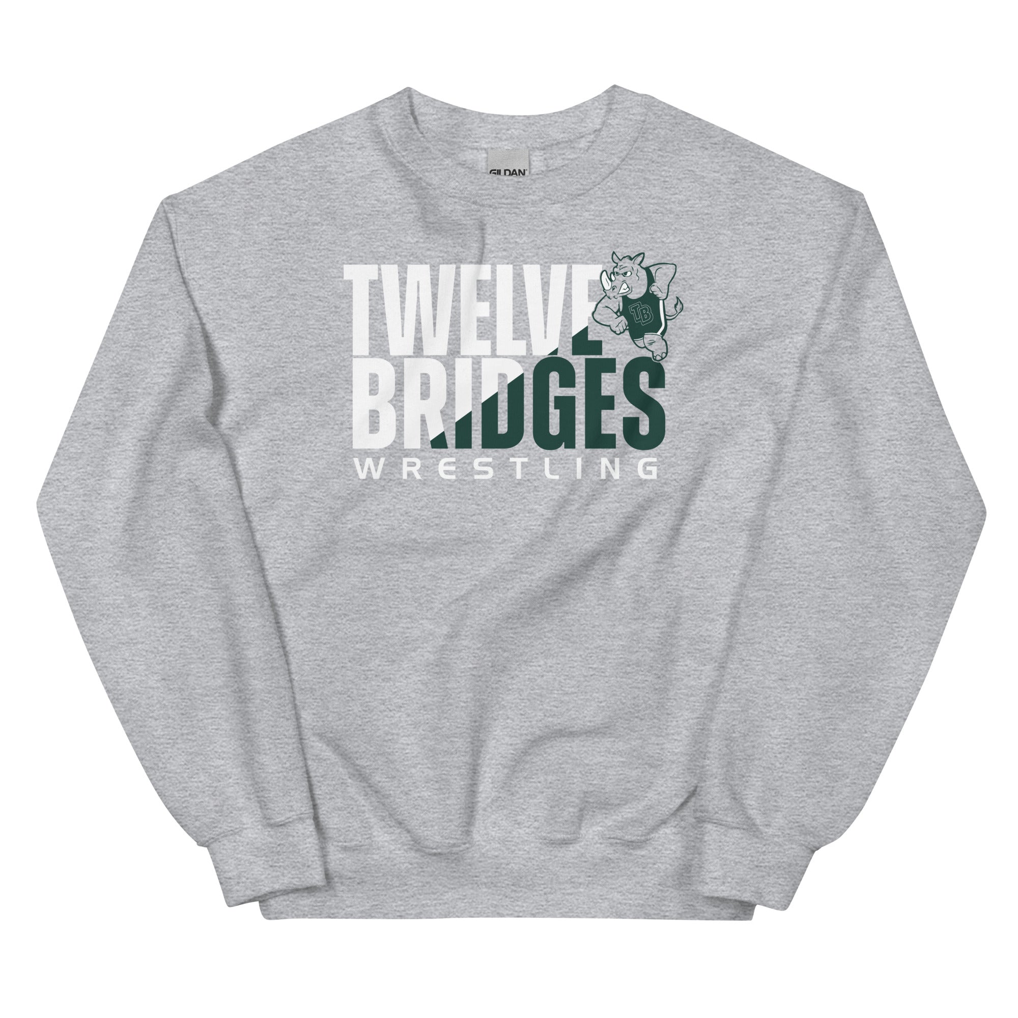 Twelve Bridges Wrestling Grey Unisex Crew Neck Sweatshirt