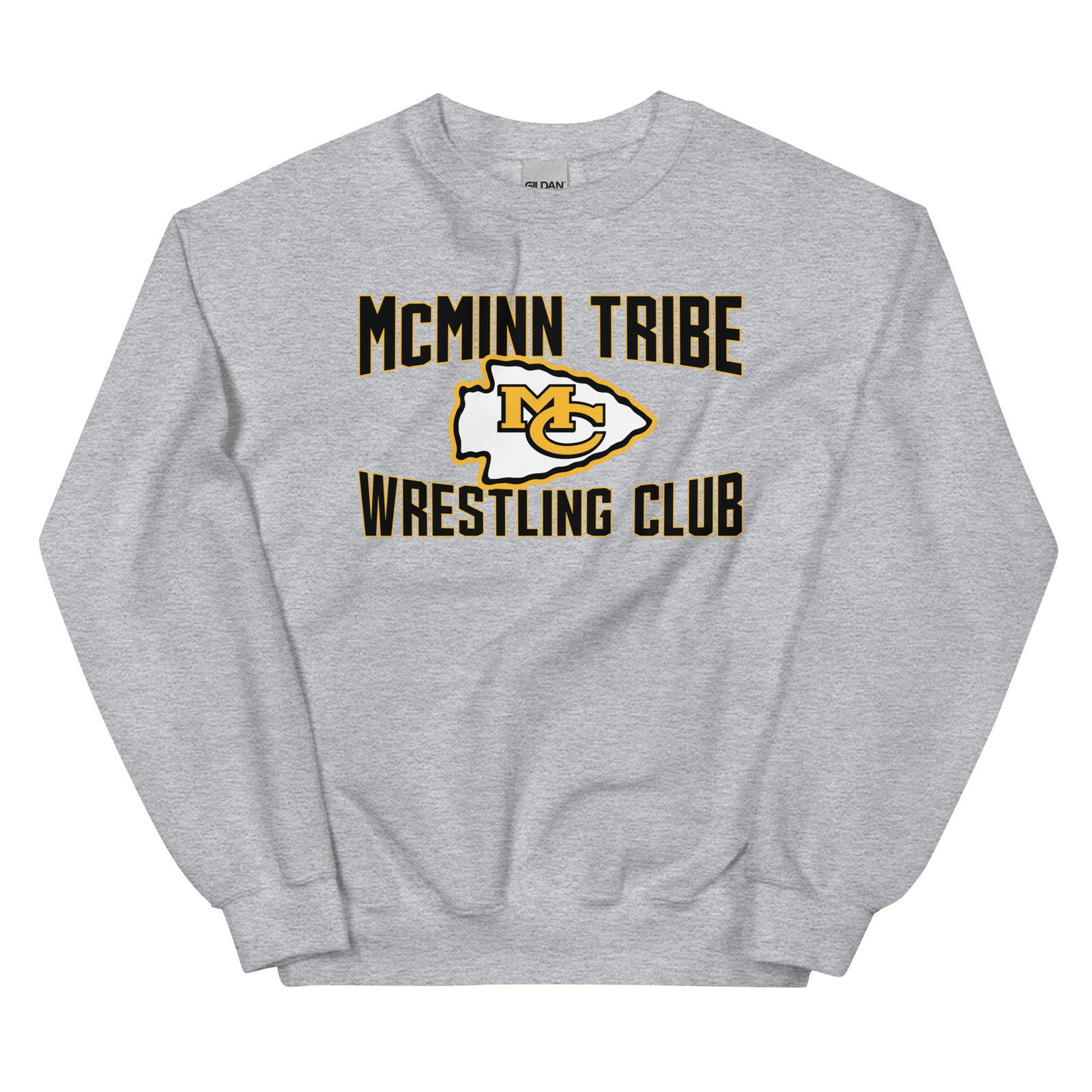 McMinn Tribe Wrestling Club  Grey Unisex Crew Neck Sweatshirt
