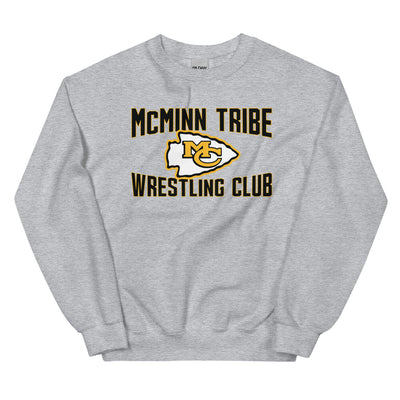 McMinn Tribe Wrestling Club  Grey Unisex Crew Neck Sweatshirt