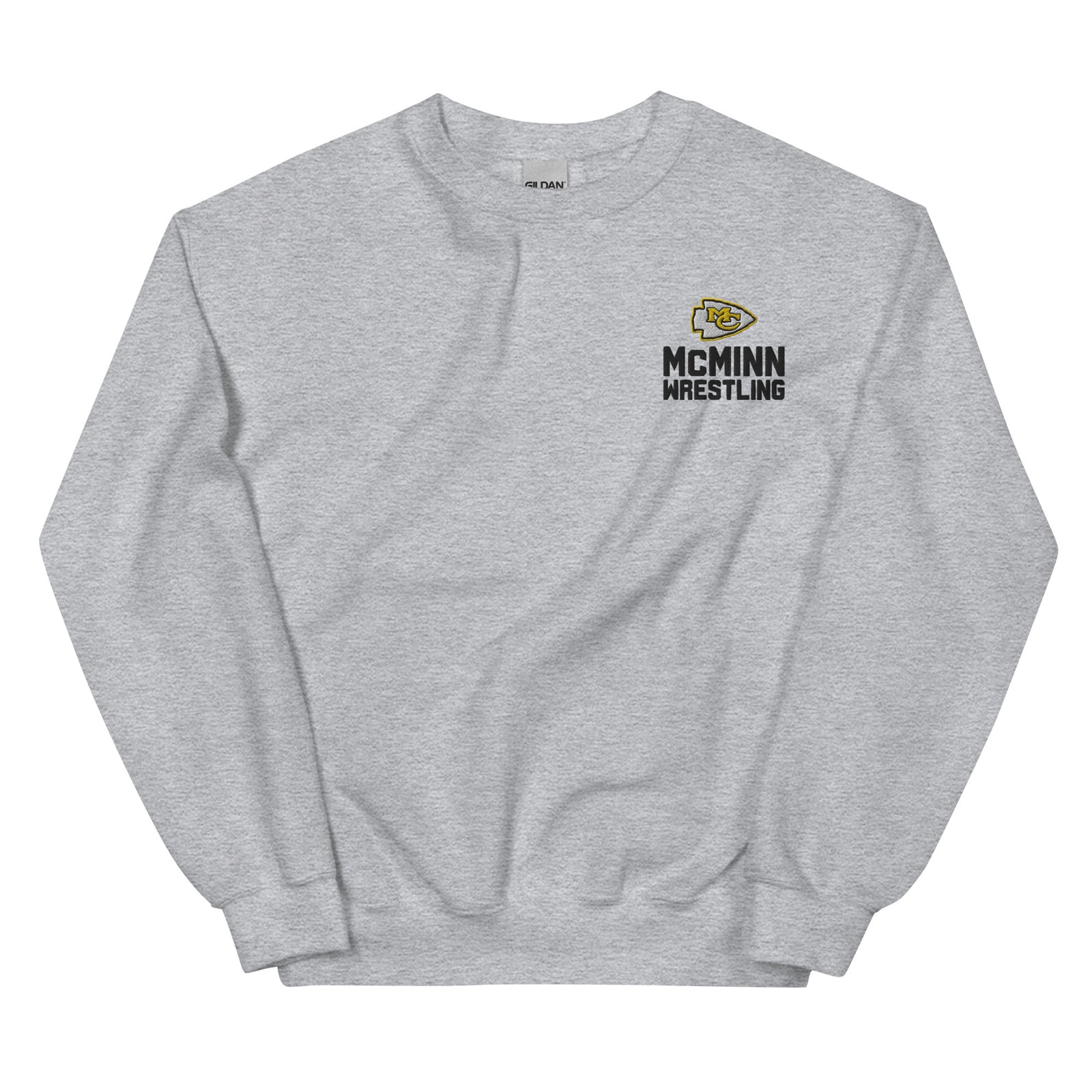 McMinn High School Wrestling  Grey Unisex Crew Neck Sweatshirt