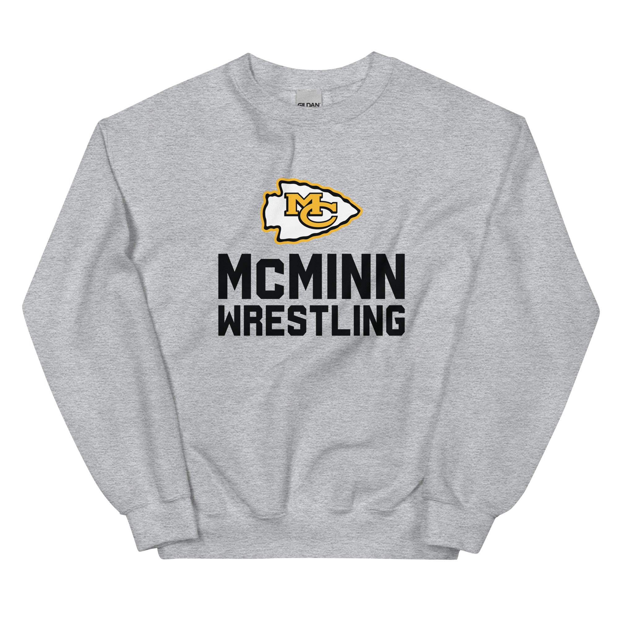 McMinn High School Wrestling  Grey Unisex Crew Neck Sweatshirt