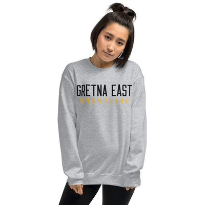 Gretna East  Grey wrestling Embroidery Unisex Crew Neck Sweatshirt