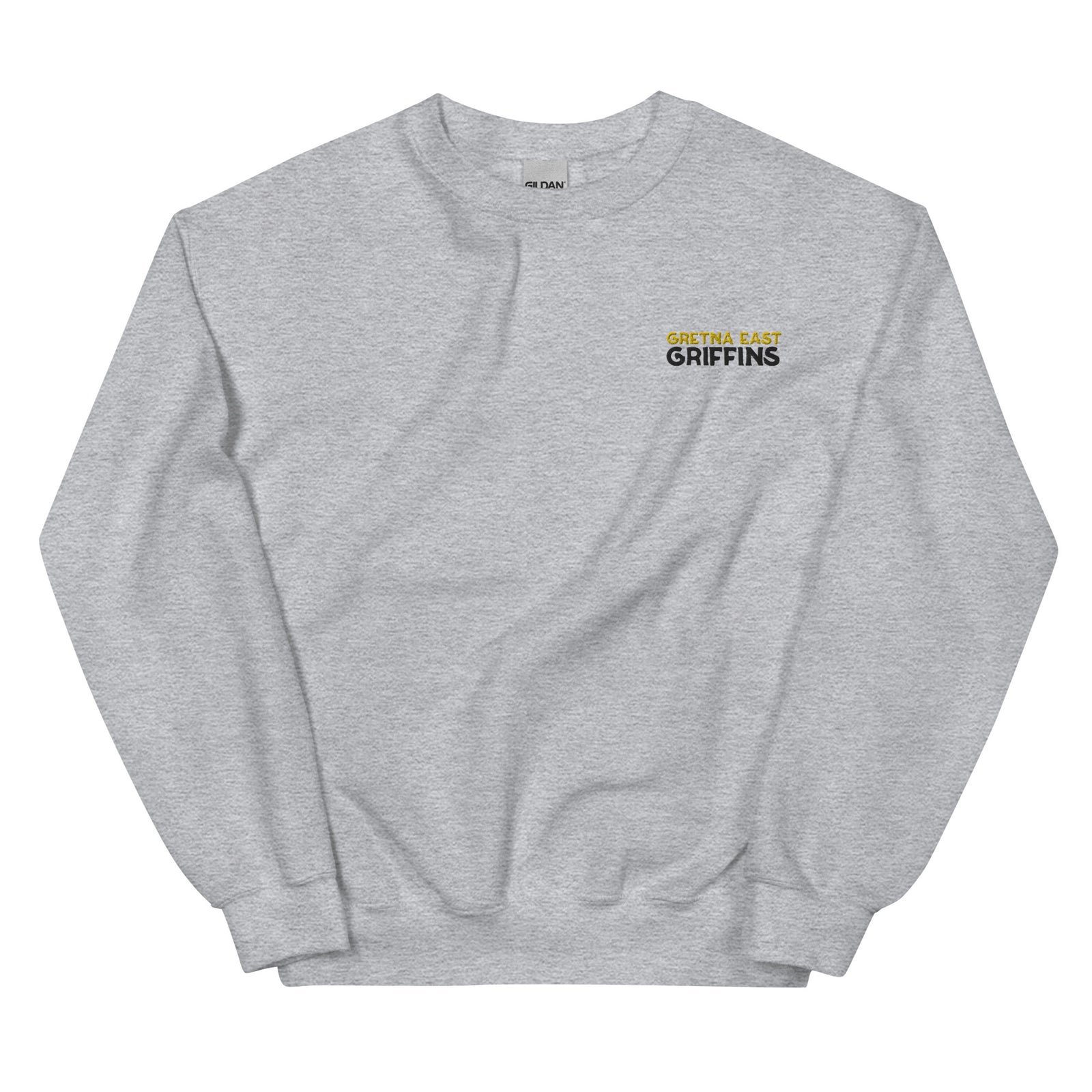 Gretna East  Grey Griffins Embroidery Unisex Crew Neck Sweatshirt