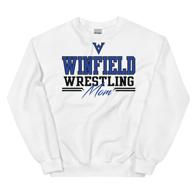 Winfield Wrestling Mom White Unisex Sweatshirt