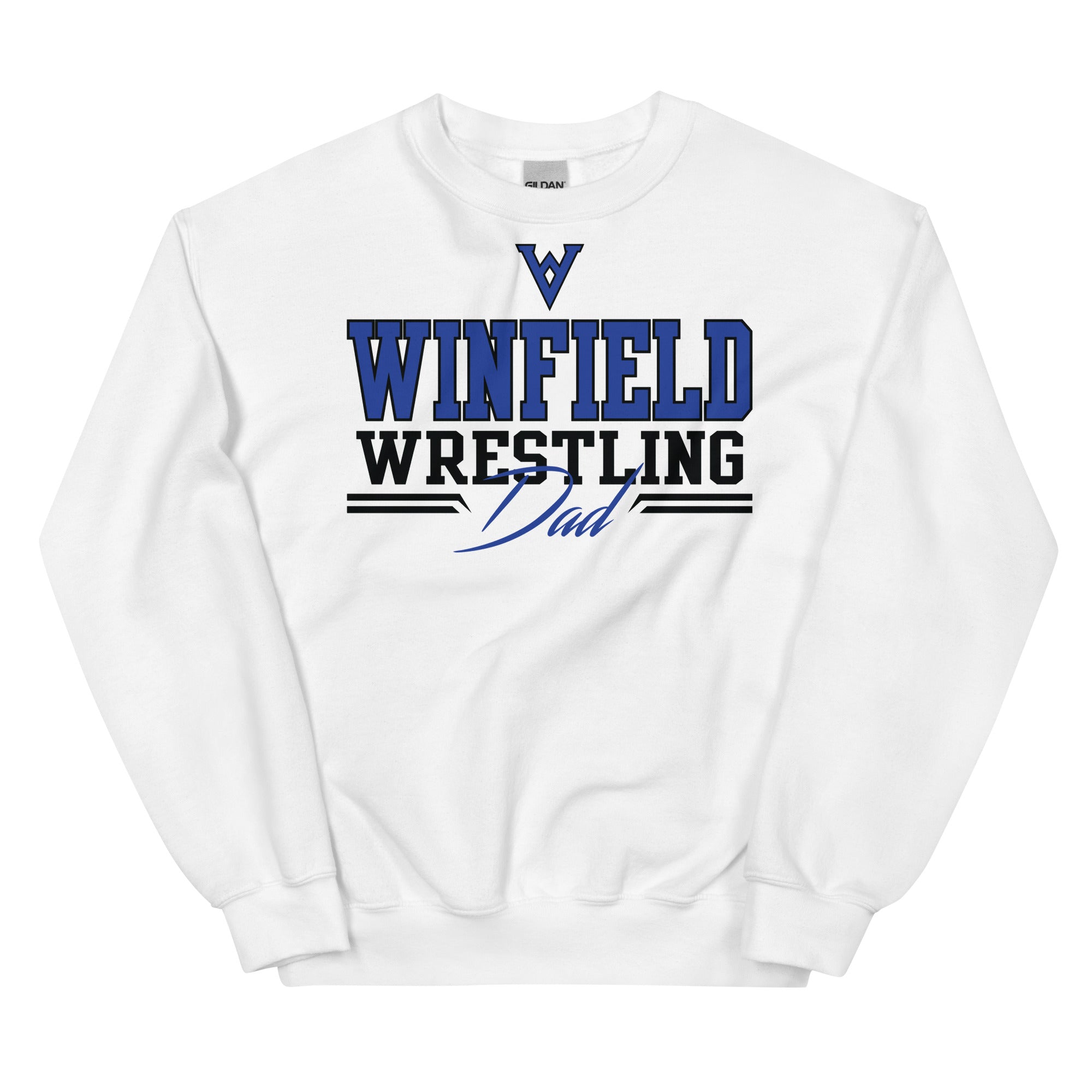 Winfield Wrestling Dad White Unisex Sweatshirt