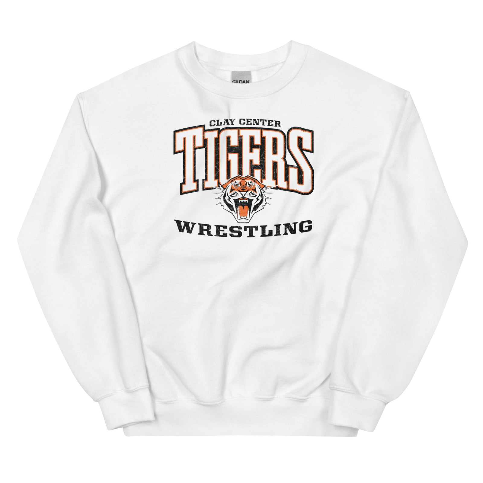 Clay Center Community HS Wrestling White Unisex Crew Neck Sweatshirt
