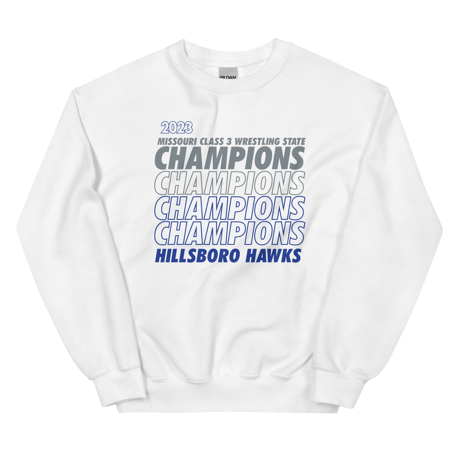 Hillsboro High School  Champions - White  Unisex Crew Neck Sweatshirt