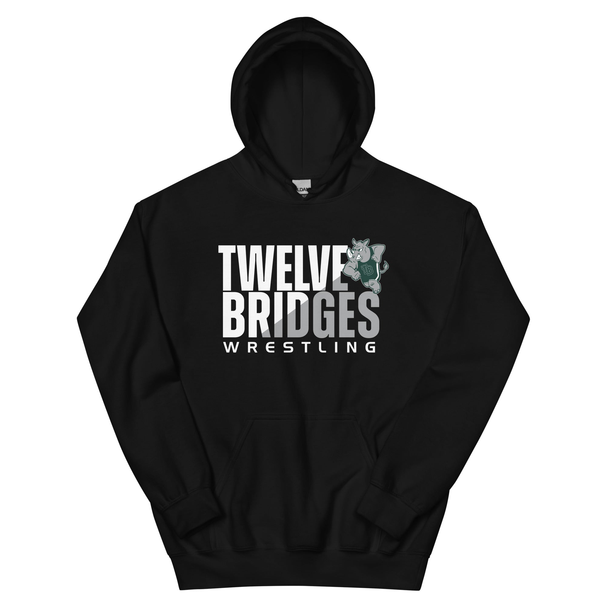 Twelve Bridges Wrestling Black Unisex Heavy Blend Hoodie