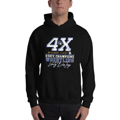 Liberty State Wrestling Champs Black Design  Unisex Heavy Blend Hoodie