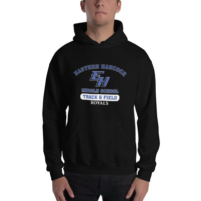 Eastern Hancock MS Track Royals on Black  Unisex Heavy Blend Hoodie