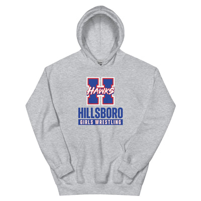 Hillsboro High School  Girls Wrestling Unisex Heavy Blend Hoodie