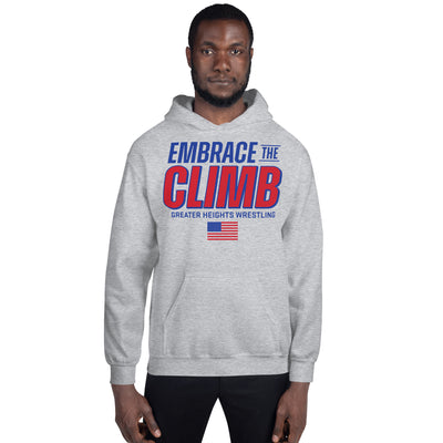 Greater Heights Wrestling Embrace the Climb 3 Unisex Heavy Blend Hoodie